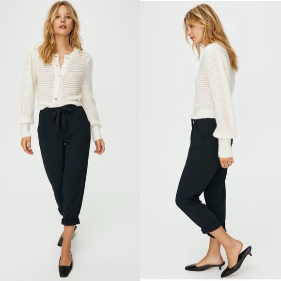 Wilfred Allant Pant - Cropped Waist Tie Black Trouser Pant - Size 4 - Picture 1 of 16
